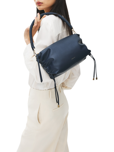 Radley Eden Row Leather Small Zip Top Cross Body Bag, Naval - view 2, Naval