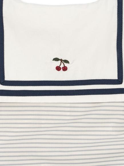 Konges Sløjd Baby Allie Puff Sleeve Sailor Dress, Bleu Stripe - view 2, Bleu Stripe