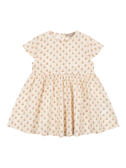 Konges Sløjd Kids' Pacey Short Sleeve Floral Dress, Carta Fiori, Carta Fiori
