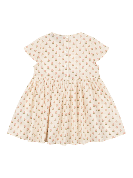 Konges Sløjd Kids' Pacey Short Sleeve Floral Dress, Carta Fiori - view 2, Carta Fiori