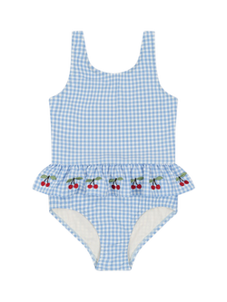 Konges Sløjd Kid's Soline Cherry Swimsuit, Provence/White Swan, Provence/White Swan