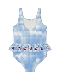 Konges Sløjd Kid's Soline Cherry Swimsuit, Provence/White Swan - view 2, Provence/White Swan