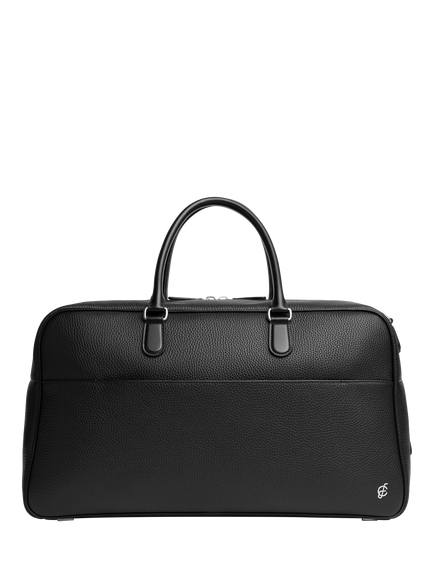 Carl Friedrik Granville Leather Weekender Travel Bag, 33L, Black