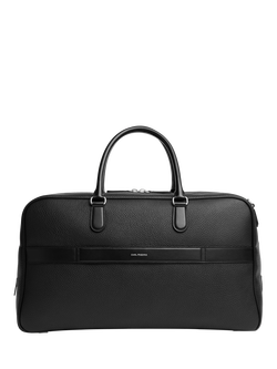 Carl Friedrik Granville Leather Weekender Travel Bag, 33L - view 2, Black