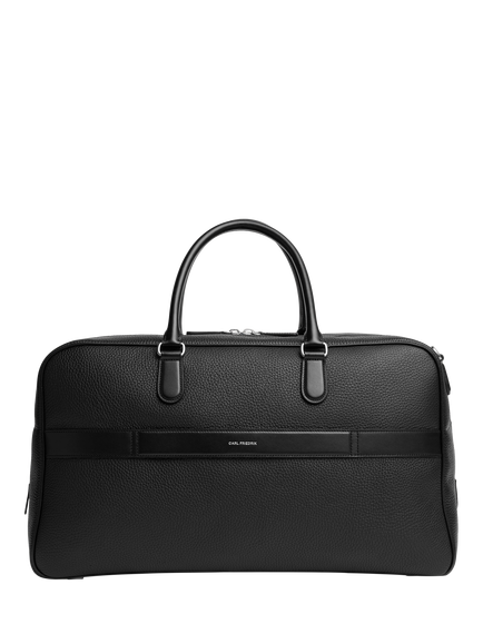 Carl Friedrik Granville Leather Weekender Travel Bag, 33L - view 2, Black