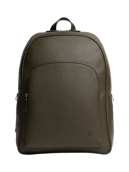 Carl Friedrik Ayrton Leather Backpack, Dark Olive