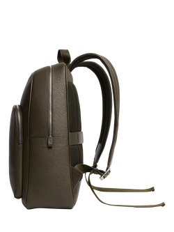 Carl Friedrik Ayrton Leather Backpack - view 2, Dark Olive