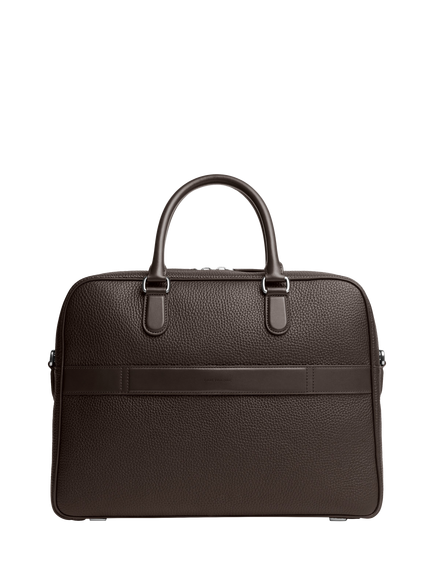Carl Friedrik Dunloe Leather Briefcase - view 2, Chocolate