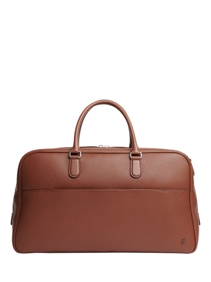 Carl Friedrik Granville Leather Weekender Travel Bag, 33L, Chestnut