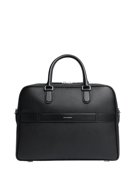 Carl Friedrik Dunloe Leather Briefcase - view 2, Black
