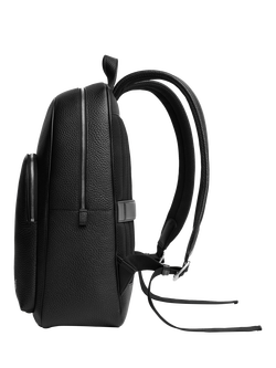 Carl Friedrik Ayrton Leather Backpack - view 2, Black