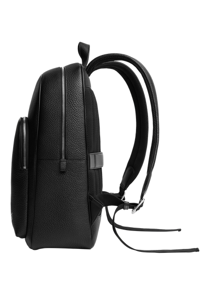 Carl Friedrik Ayrton Leather Backpack - view 2, Black