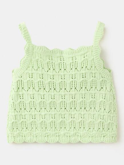 Mango Kids' Sleeveless Crochet Cami Top, Apple - view 2, Apple