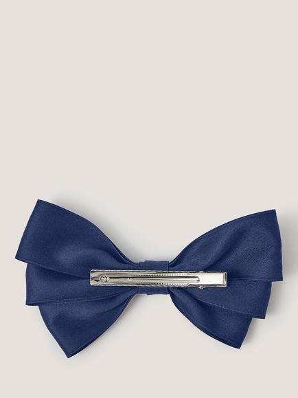 Monsoon Kids' School Bow Hair Clip, Navy - view 2, Navy
