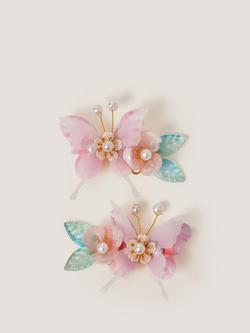 Monsoon Kids' Tropical Butterfly Hair Clip, Pack of 2, Multi, Multi