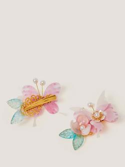 Monsoon Kids' Tropical Butterfly Hair Clip, Pack of 2, Multi - view 2, Multi