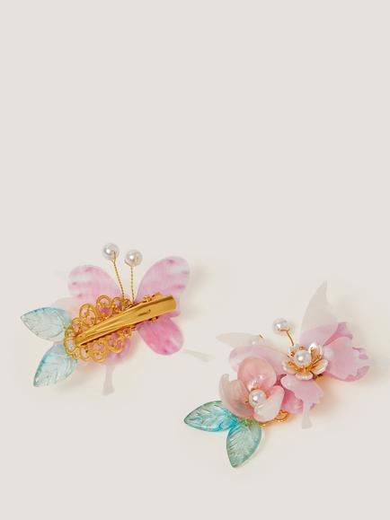 Monsoon Kids' Tropical Butterfly Hair Clip, Pack of 2, Multi - view 2, Multi