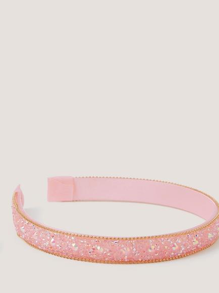 Monsoon Kids' Frosted Alice Headband, Pink - view 2, Pink