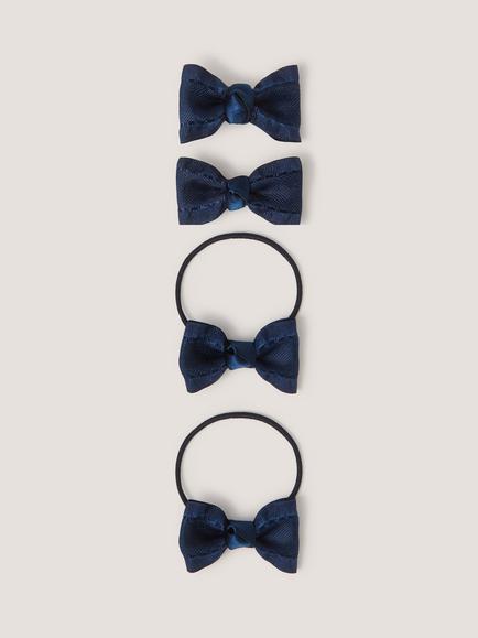 Monsoon Kids' Hair Bow Set, Pack of 12, Navy, Navy
