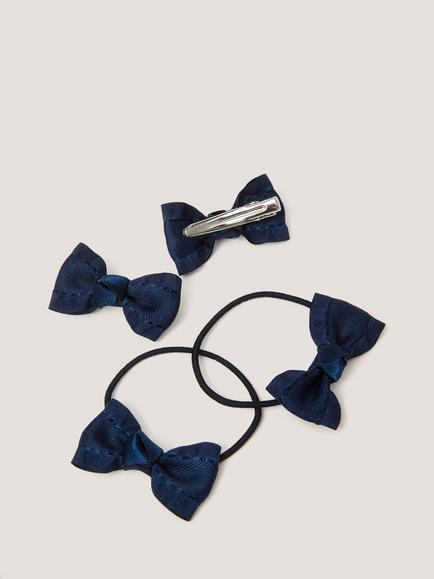 Monsoon Kids' Hair Bow Set, Pack of 12, Navy - view 2, Navy