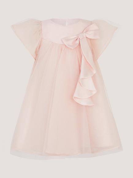 Monsoon Baby Winnie Short Sleeve Dress, Pink, Pink