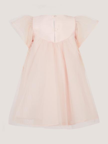 Monsoon Baby Winnie Short Sleeve Dress, Pink - view 2, Pink
