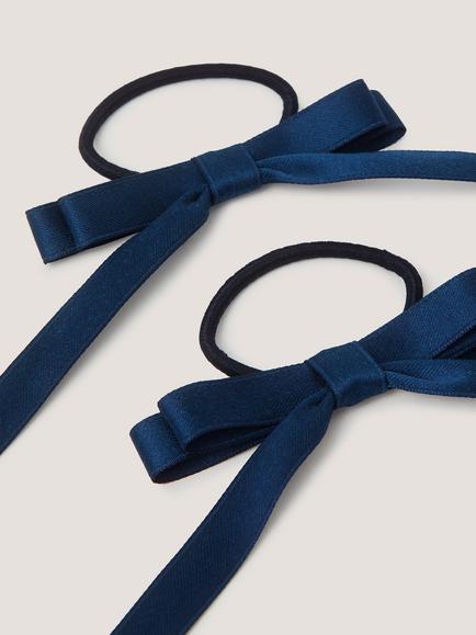 Monsoon Kids' School Ponytail Hair Bow, Pack of 2, Navy - view 2, Navy