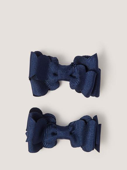 Monsoon Kids' Scalloped School Hair Clips, Pack of 2, Navy, Navy