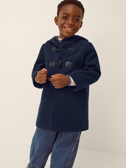 Monsoon Kids' Tailored Duffle Coat, Navy, Navy