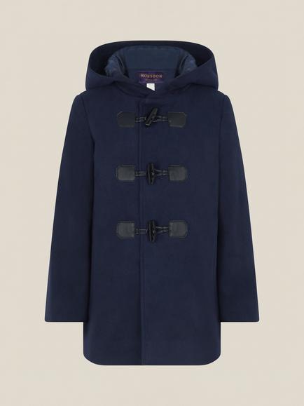 Monsoon Kids' Tailored Duffle Coat, Navy - view 2, Navy