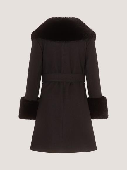 Monsoon Kids' Smart Shawl Belted Coat, Black - view 2, Black