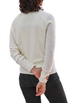 Pure Collection Pure Cashmere Relaxed V-Neck Cardigan, Soft White - view 2, Soft White