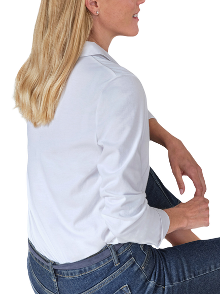Pure Collection Cotton Jersey Shirt, White - view 2, White