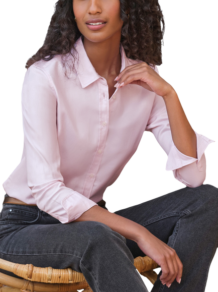 Pure Collection Cotton Voile Shirt, Pink, Pink