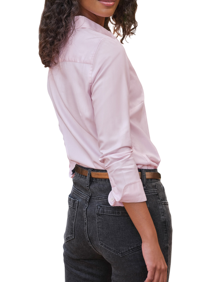Pure Collection Cotton Voile Shirt, Pink - view 2, Pink