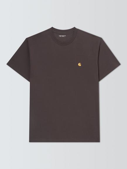 Carhartt WIP Chase Crew Neck Cotton T-Shirt, Shale/Gold, Shale/Gold