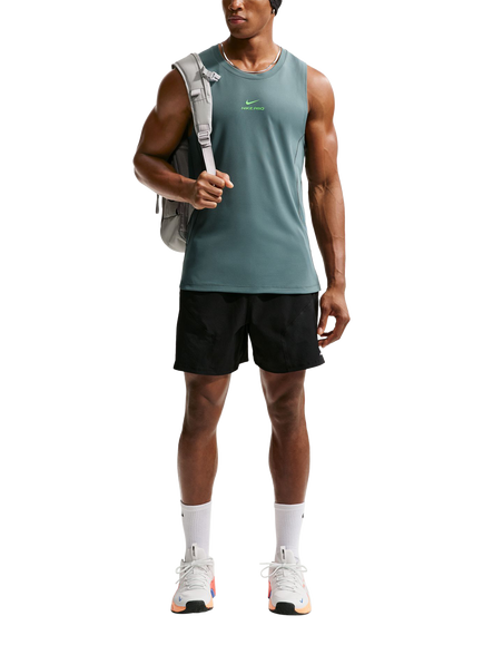 Nike Men's Pro Dri Fit Training Tank Top, Slate/Green Strike, Slate/Green Strike