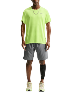Nike Men's Miler Breathe Dri Fit Running Top, Volt Ice/Silver