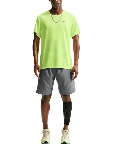 Nike Men's Miler Breathe Dri Fit Running Top, Volt Ice/Silver