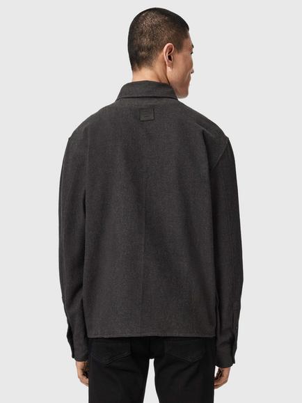 AllSaints Haiku Loose Fit Shirt - view 2, Charcoal Marl