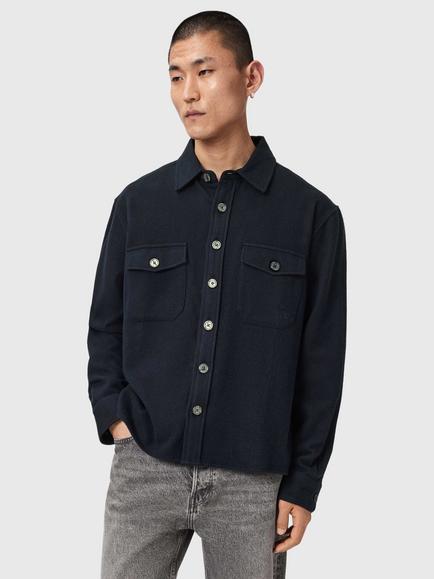 AllSaints Haiku Loose Fit Shirt, Mystic Blue