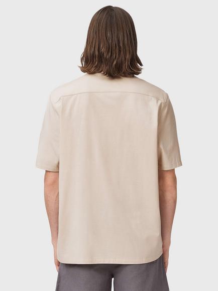 AllSaints Hudson Cotton Blend Loose Fit Shirt, Birch White - view 2, Birch White