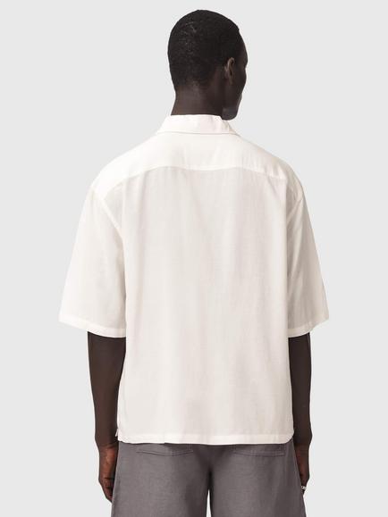 AllSaints Ignis Lyocell Rich Loose Fit Graphic Shirt, Ecru - view 2, Ecru