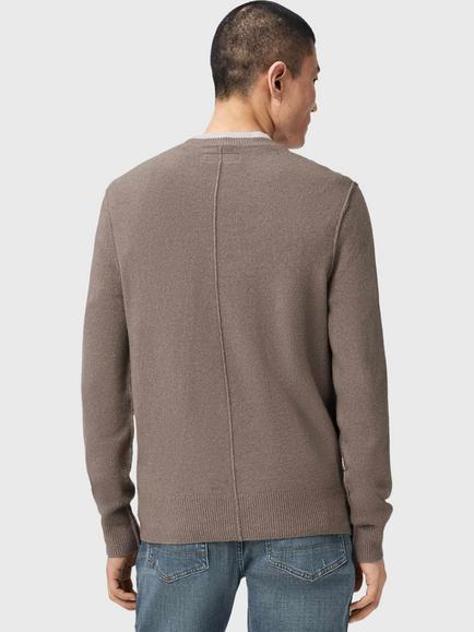 AllSaints Statten Crew Jumper xxx containing LENZING™ ECOVERO™ Viscose, Cord Brown - view 2, Cord Brown