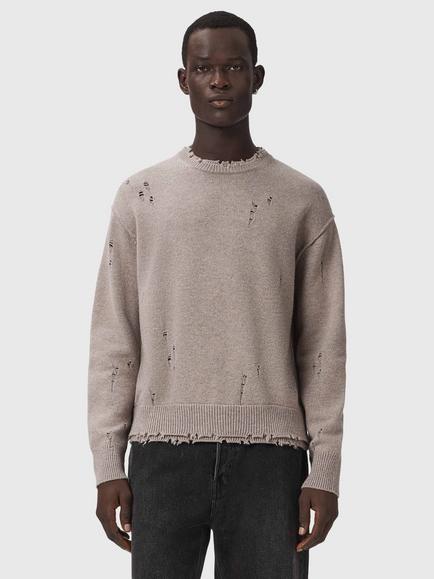 AllSaints Wolf Wool Blend Jumper, Fawn Brown