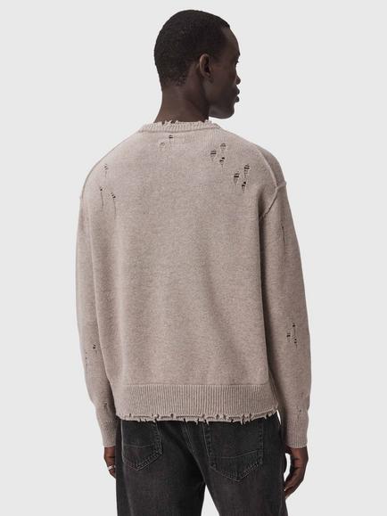 AllSaints Wolf Wool Blend Jumper - view 2, Fawn Brown