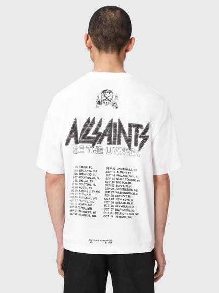 AllSaints Chromium Loose Fit Cotton T-Shirt - view 2, Ashen White