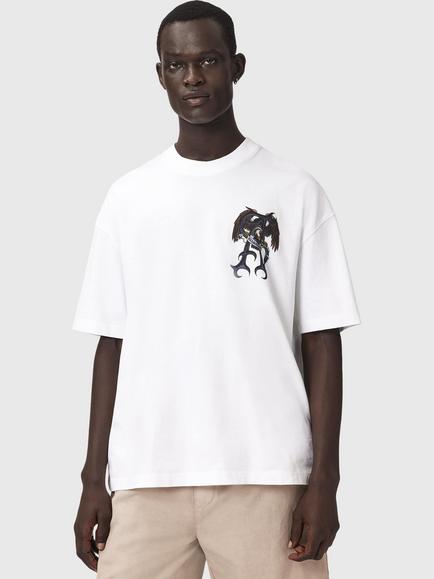 AllSaints Raptour Cotton Loose Fit Graphic T-Shirt, Optic White