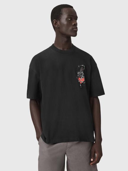 AllSaints Scimitar Cotton Loose Fit Graphic T-Shirt, Washed Black, Washed Black