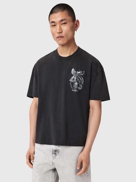 AllSaints Seraph Cotton Loose Fit T-Shirt, Washed Black